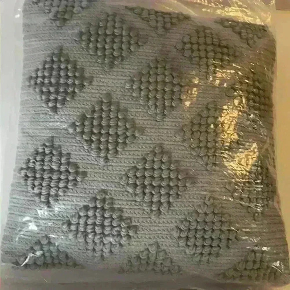 Grey Woven Pillow Diamond Design by Mina Victory - Picture 4 of 5
